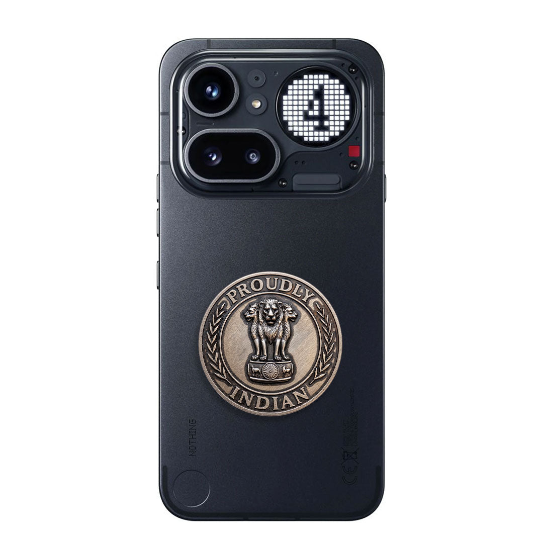 Nothing Phone 4A Pro 5G Compatible Satyamev Jayate 3D Metal Emblem Sticker