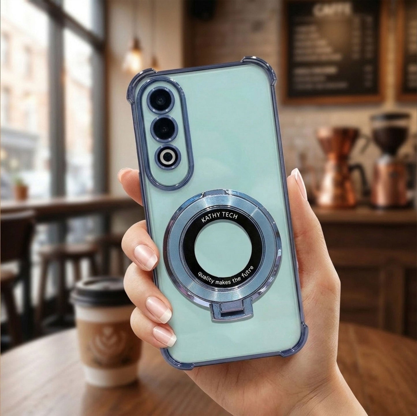 OnePlus Nord CE4 5G Original Luxury Magnifier Ring Stand Shockproof Airbags Corner Case