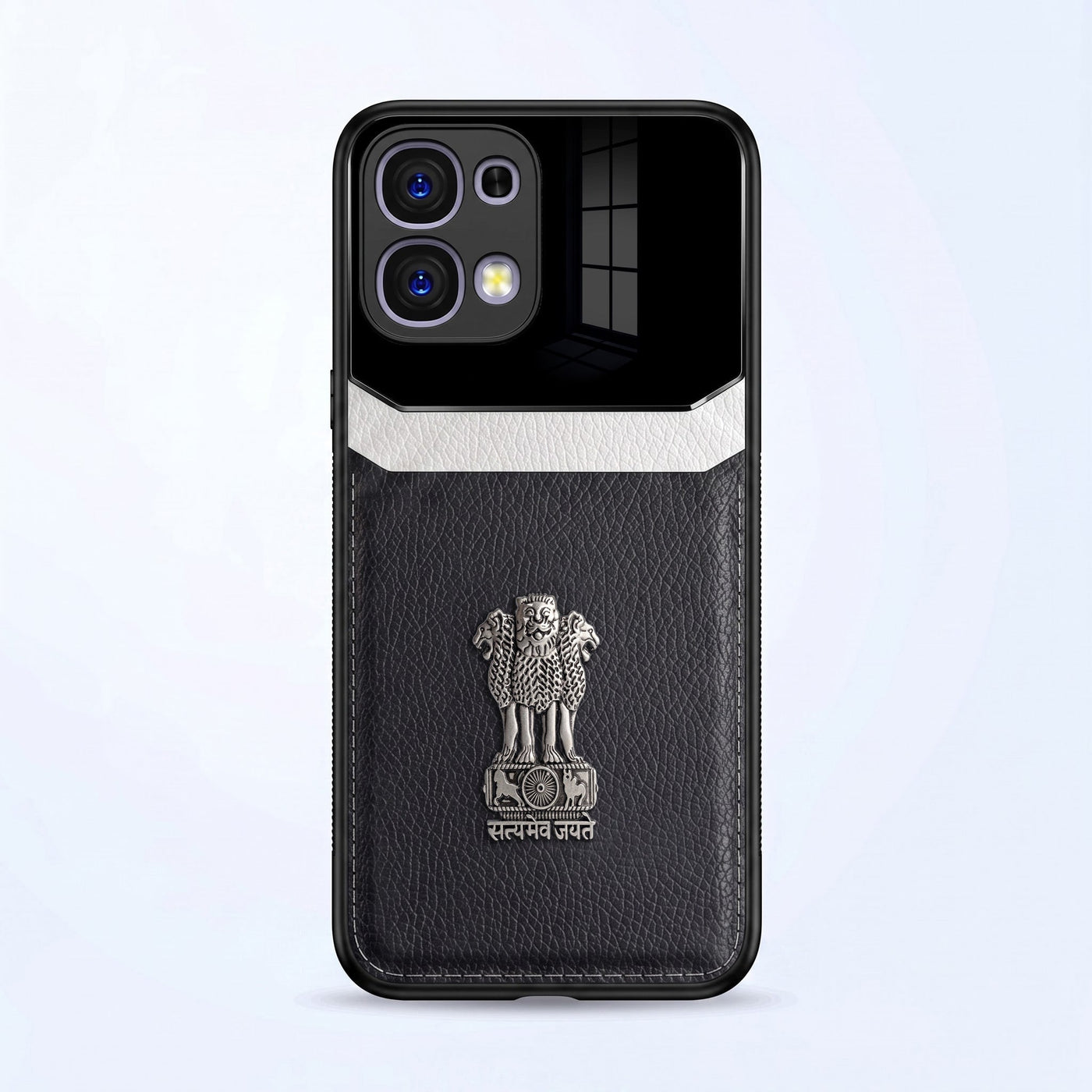 Oppo F31 5G Satyamev Jayate 3D Metal Leather Back Case