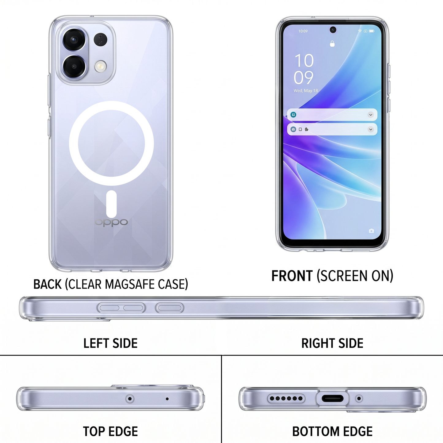 Oppo K13 5G Clear Anti-Yellow MagSafe Protective Case