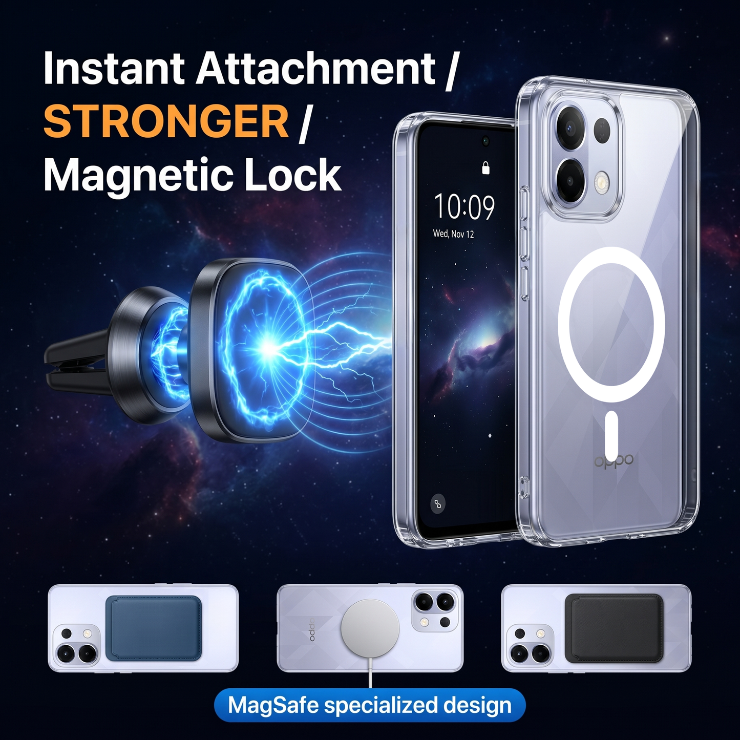 Oppo K13 5G Clear Anti-Yellow MagSafe Protective Case