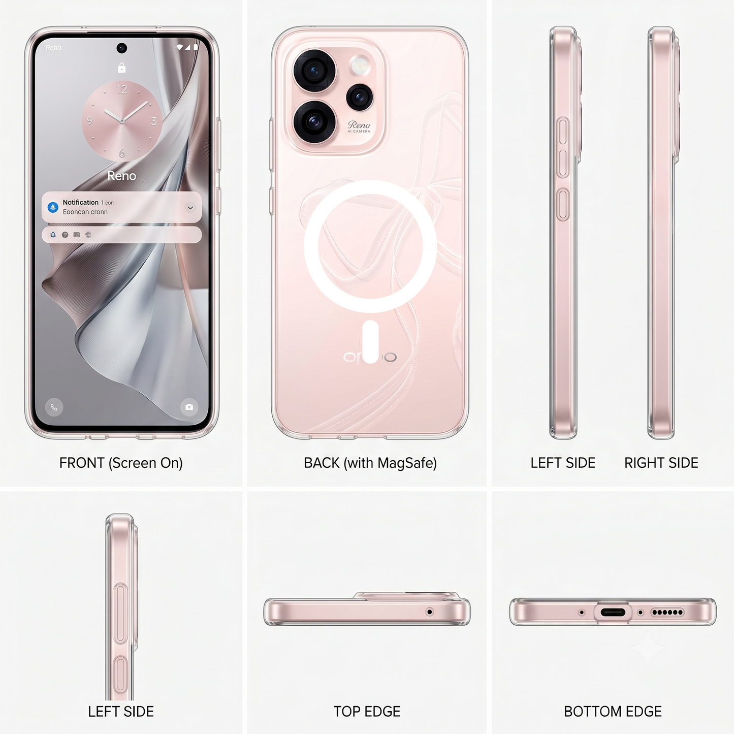 Oppo Reno 15 Pro Mini 5G Clear Anti-Yellow MagSafe Protective Case