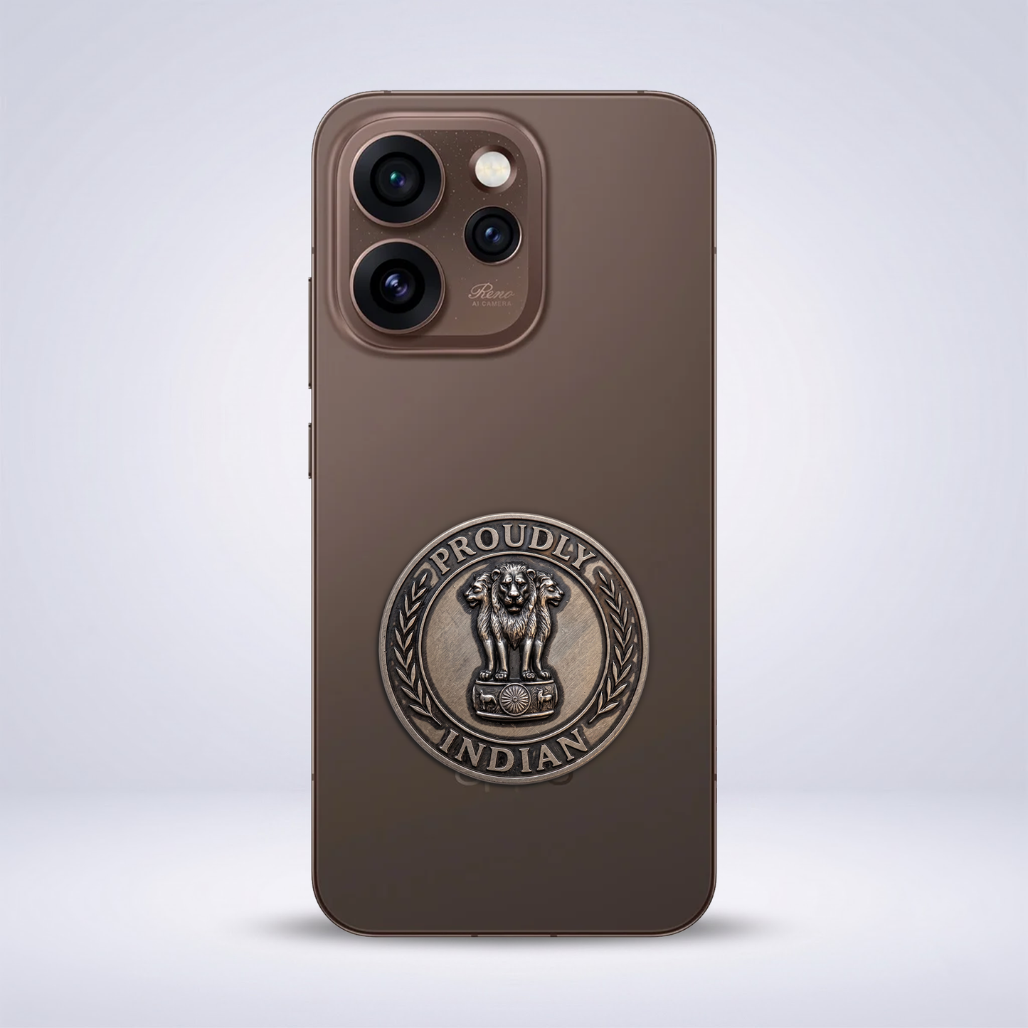 Oppo Reno 15 Pro Mini 5G Compatible Satyamev Jayate 3D Metal Emblem Sticker