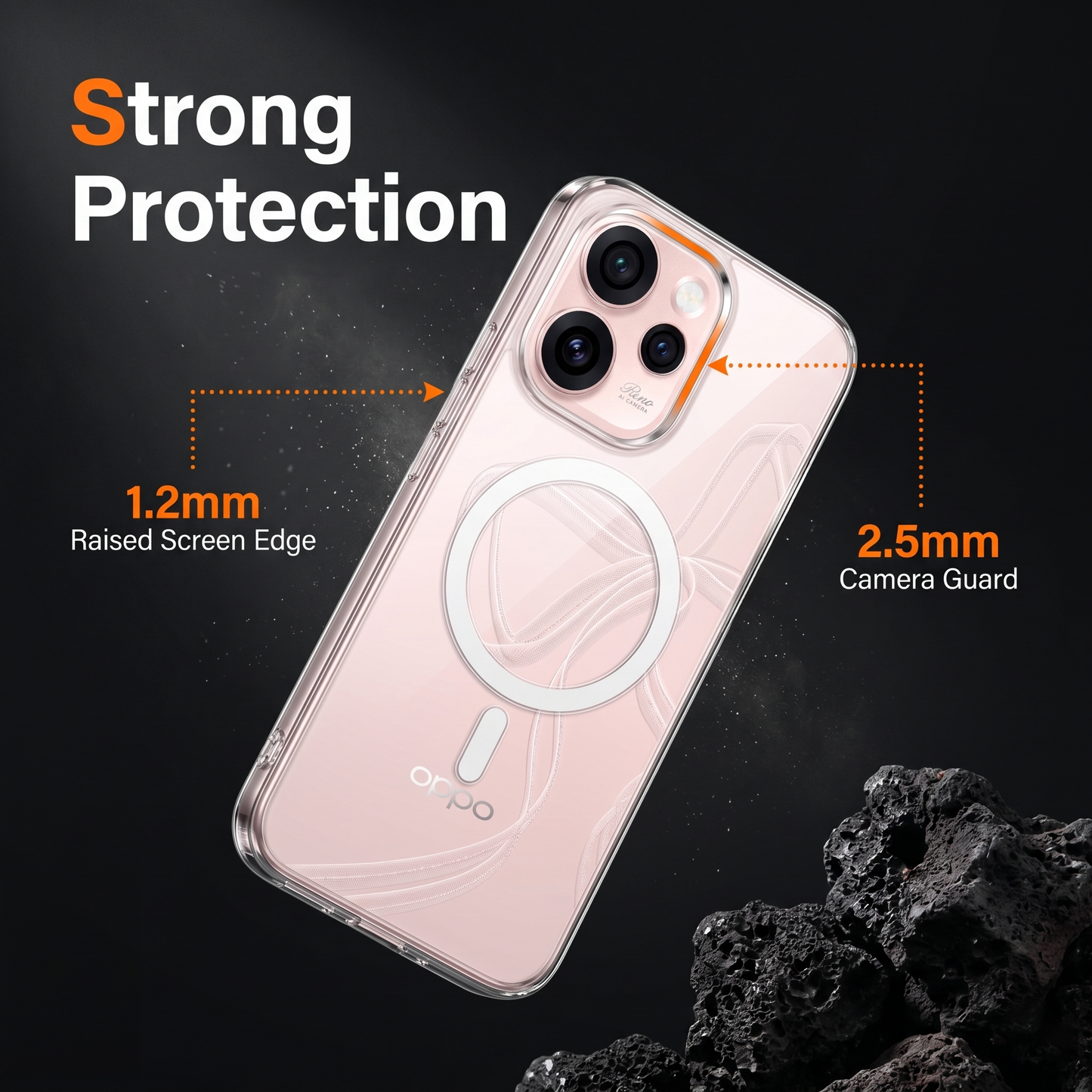 Oppo Reno 15 Pro Mini 5G Clear Anti-Yellow MagSafe Protective Case