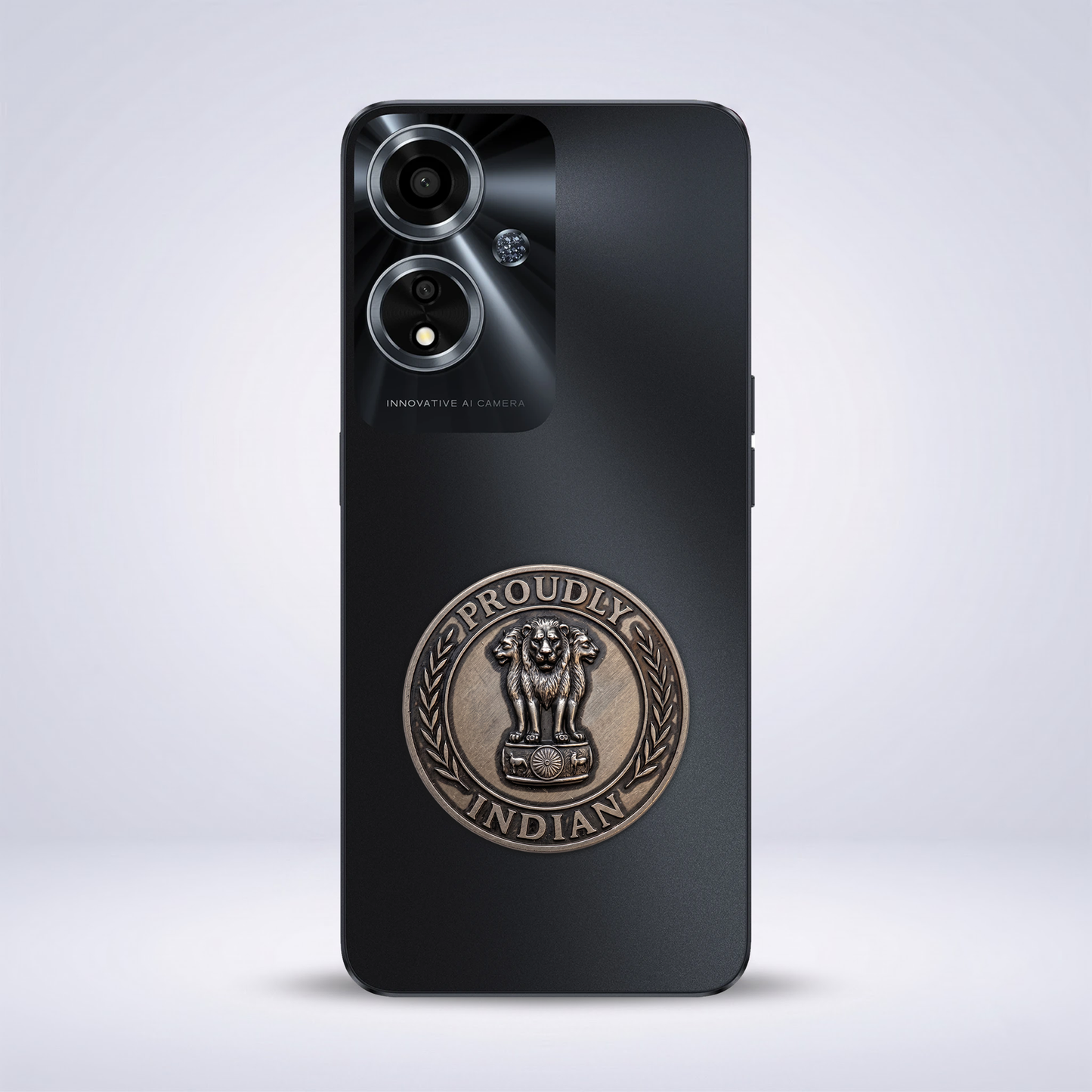 Oppo A59 5G Compatible Satyamev Jayate 3D Metal Emblem Sticker