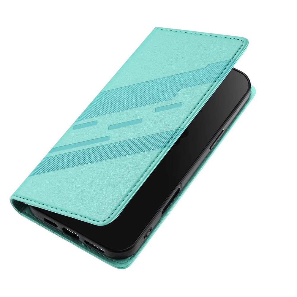 Stylish embossed leather wallet case for Oppo F27 Pro+ 5G