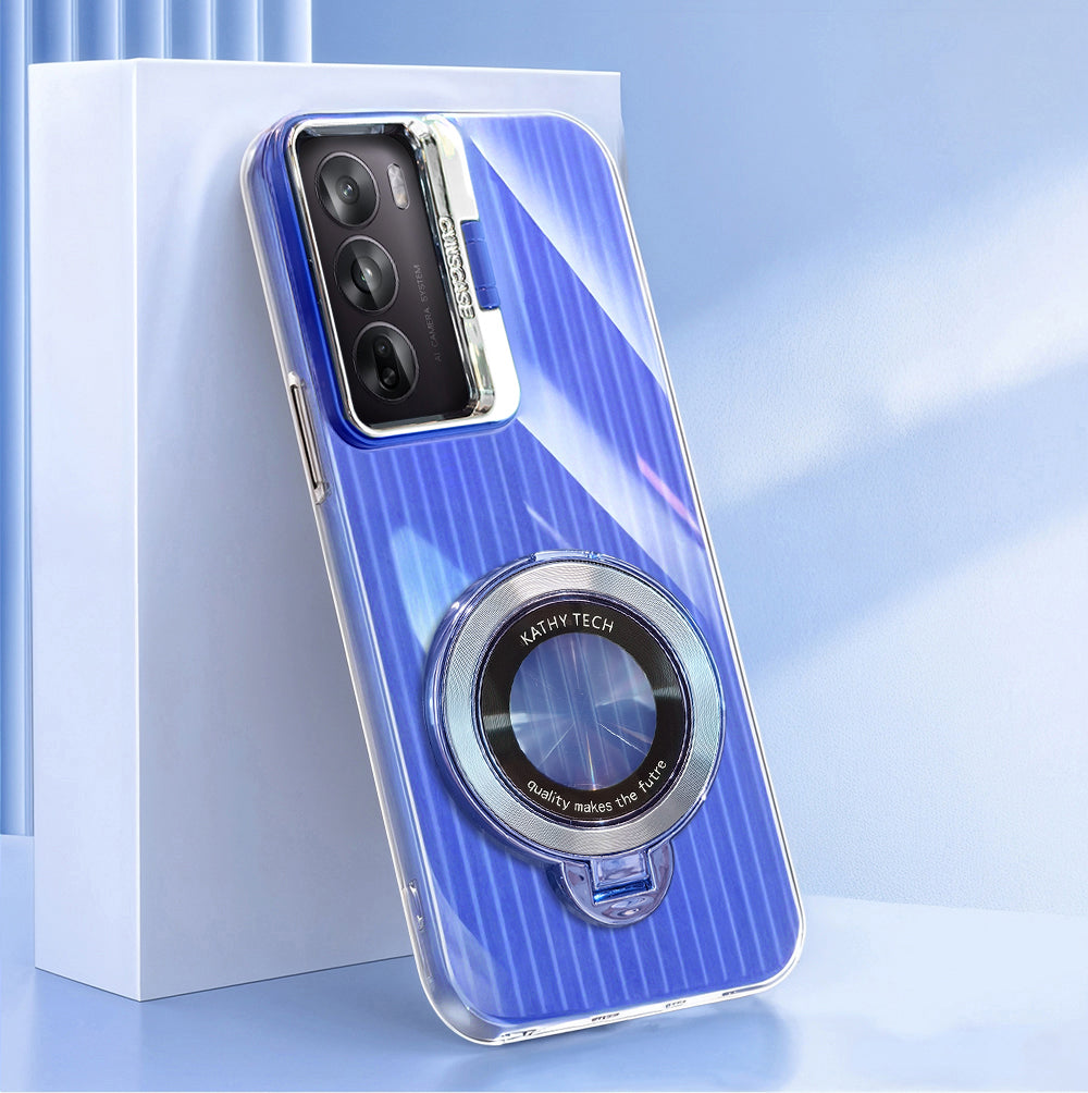 Oppo Reno 12 Pro 5G Luxury Dual Layer Hybrid Camera Magnifier Ring Stand Case