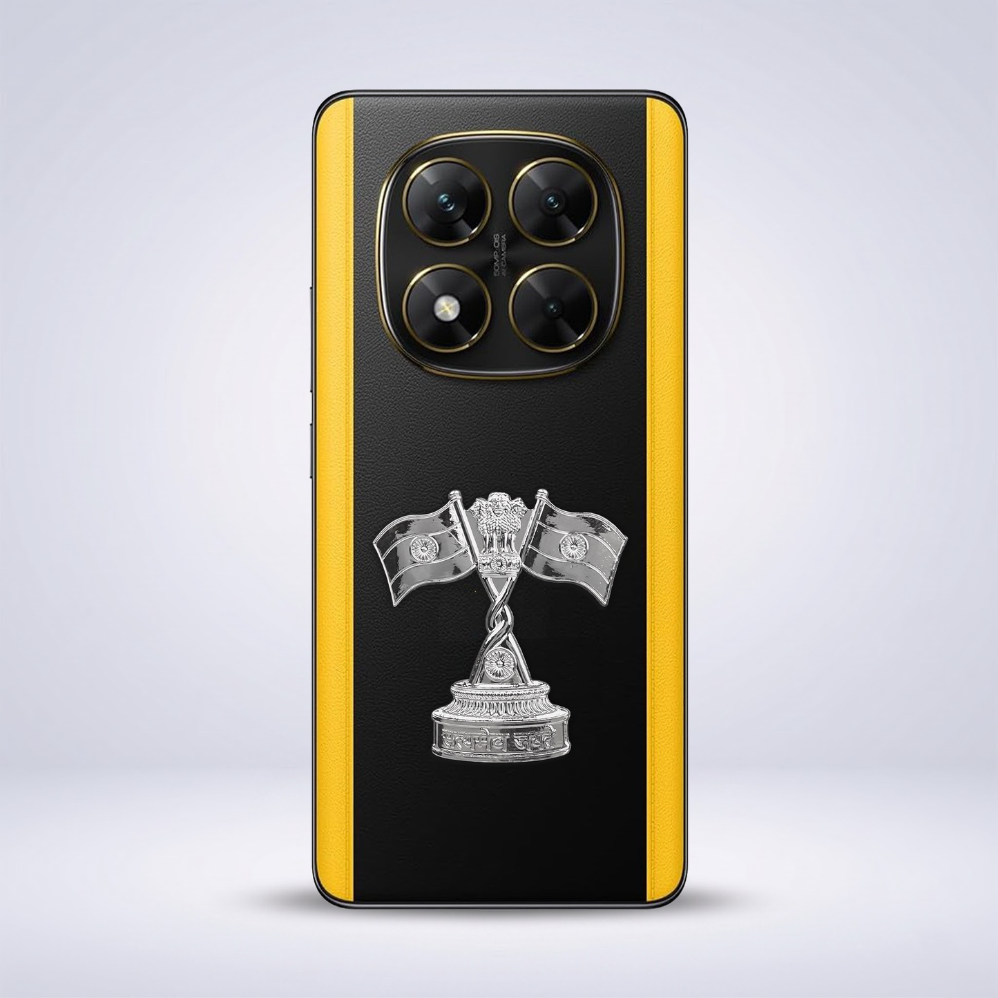 POCO X7 5G Compatible Satyamev Jayate 3D Metal Emblem Sticker