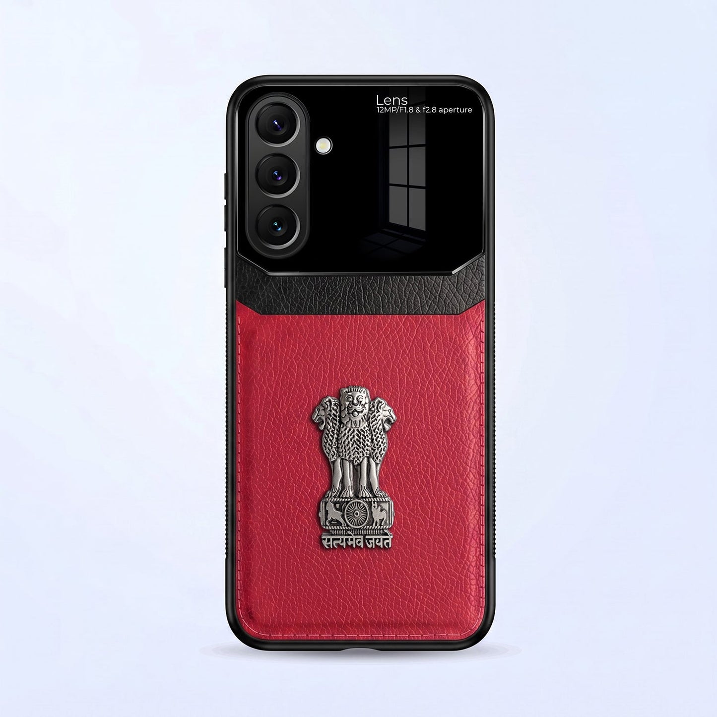Samsung Galaxy A27 5G Satyamev Jayate 3D Metal Leather Back Case