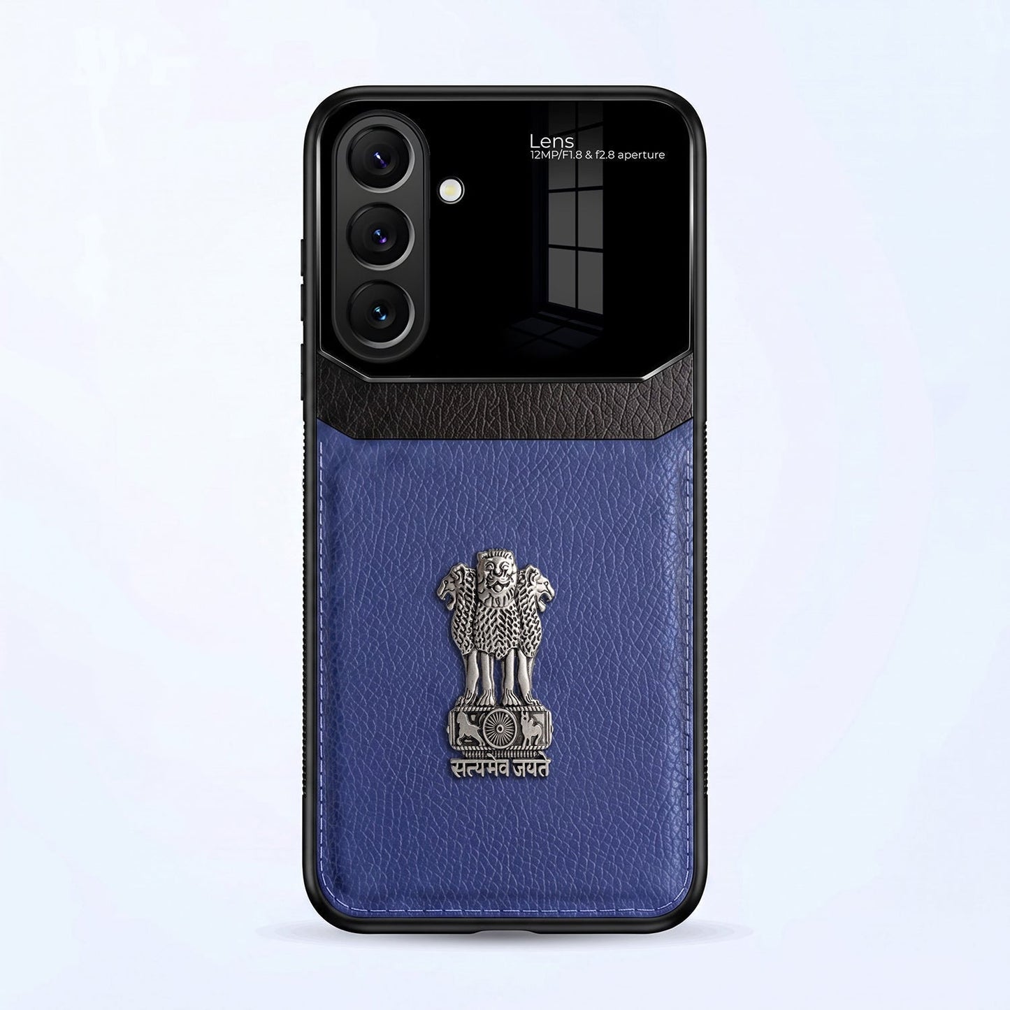 Samsung Galaxy A27 5G Satyamev Jayate 3D Metal Leather Back Case