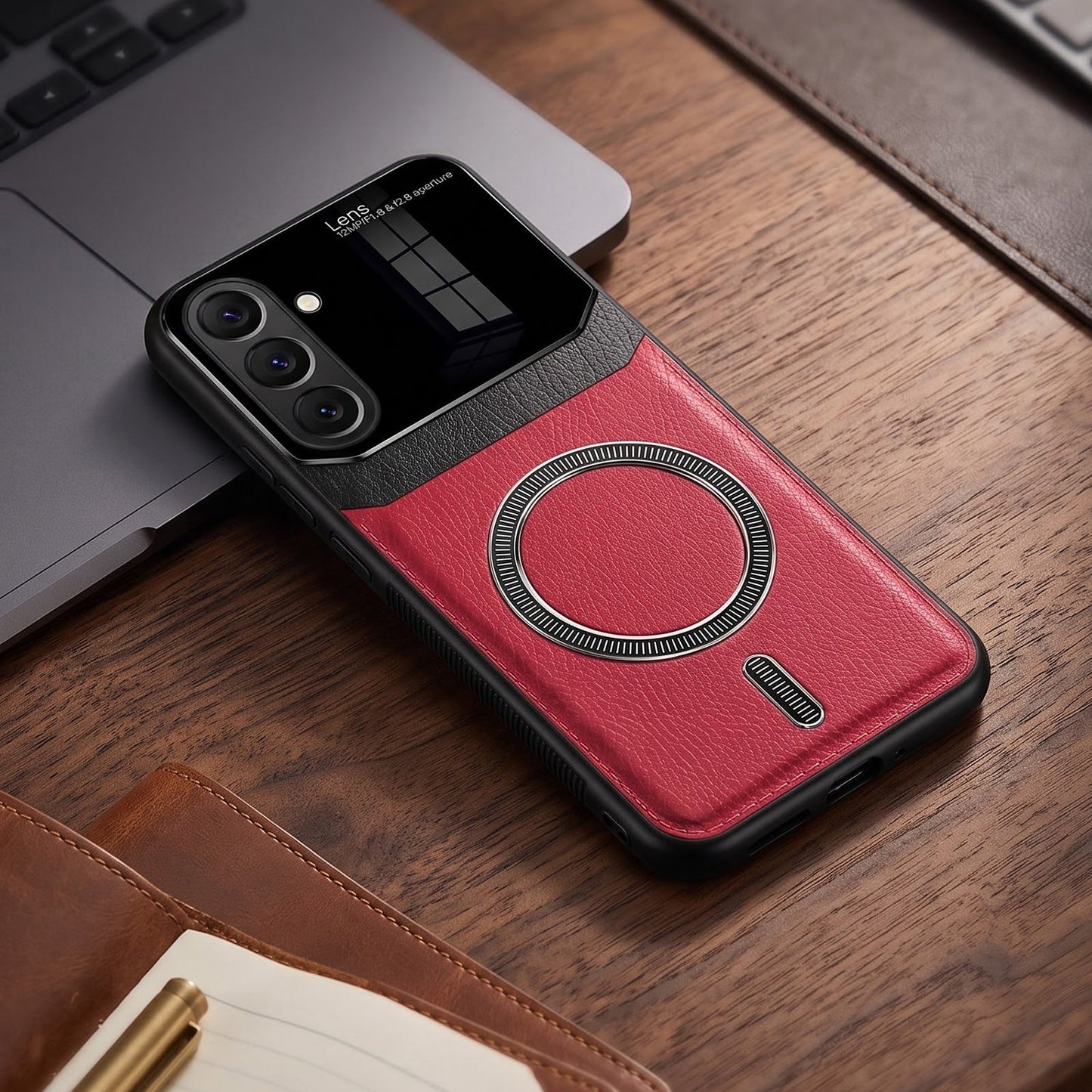 Samsung Galaxy A27 5G Premium Magsafe Magnetic Leather Lens Protective Case