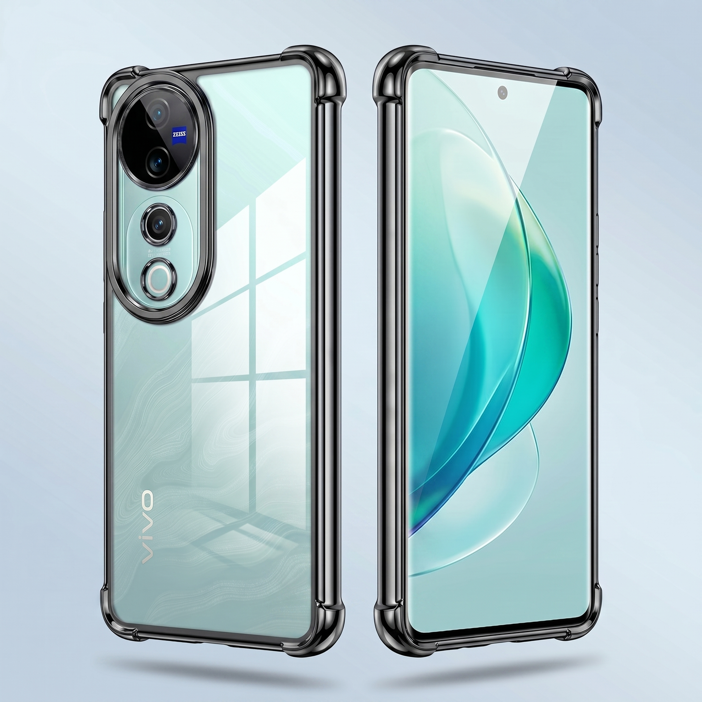 Vivo V40 Pro 5G Anti-Yellow Electroplating Transparent Airbags Case