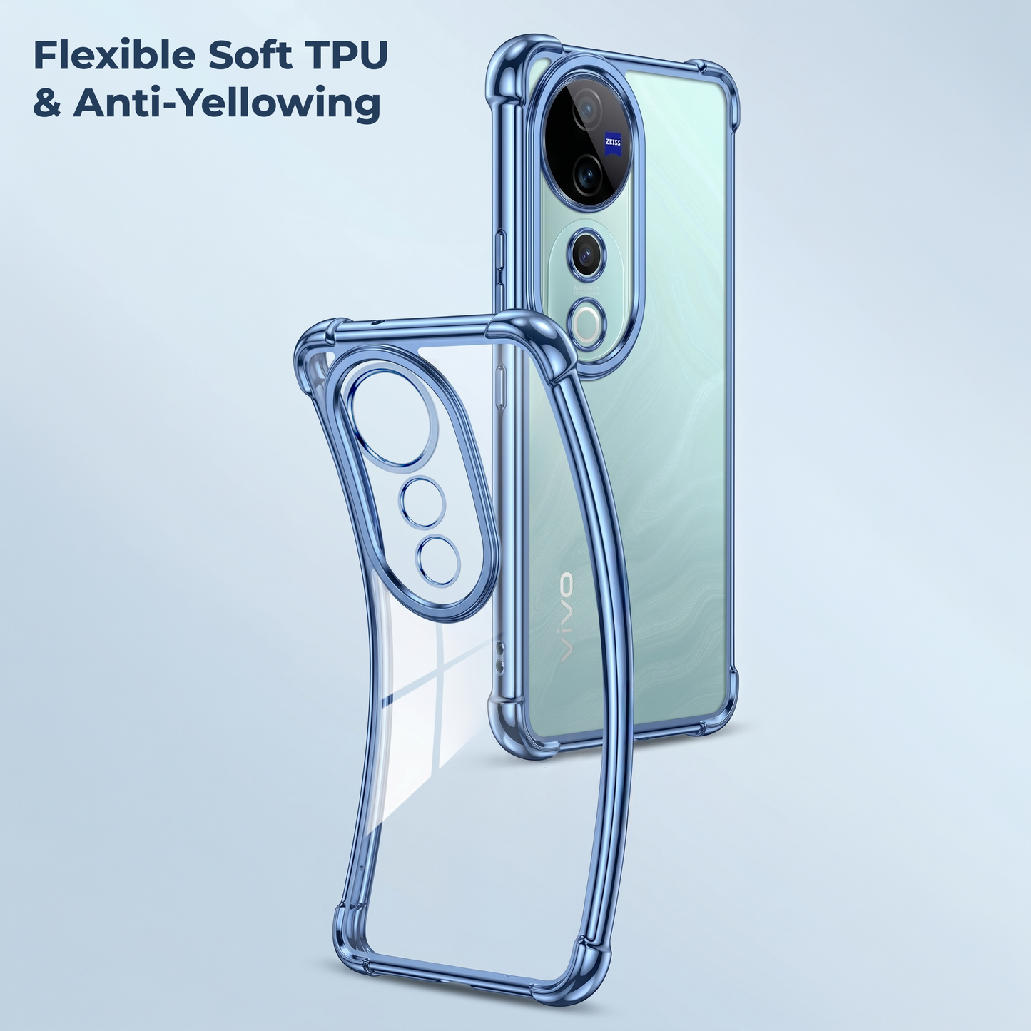 Vivo V40 Pro 5G Anti-Yellow Electroplating Transparent Airbags Case