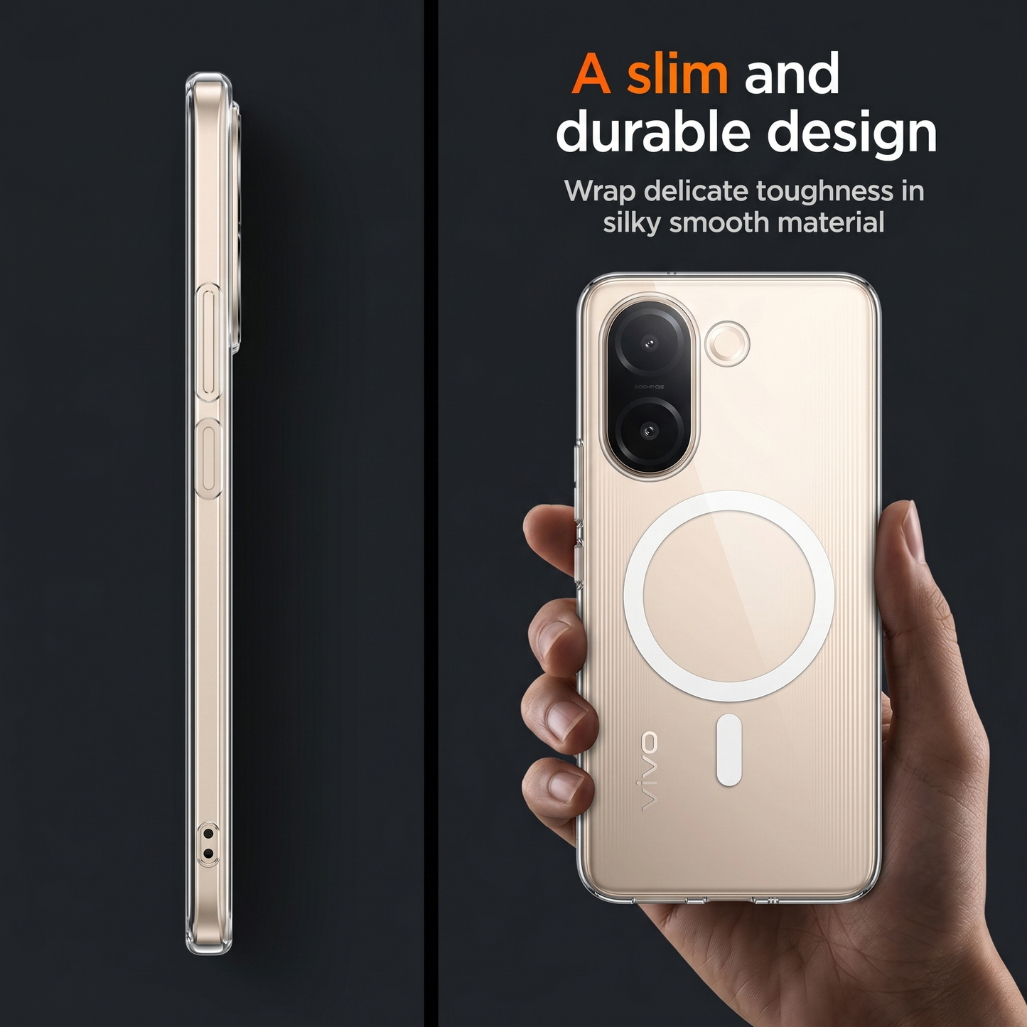 Vivo V60e 5G Clear Anti-Yellow MagSafe Protective Case