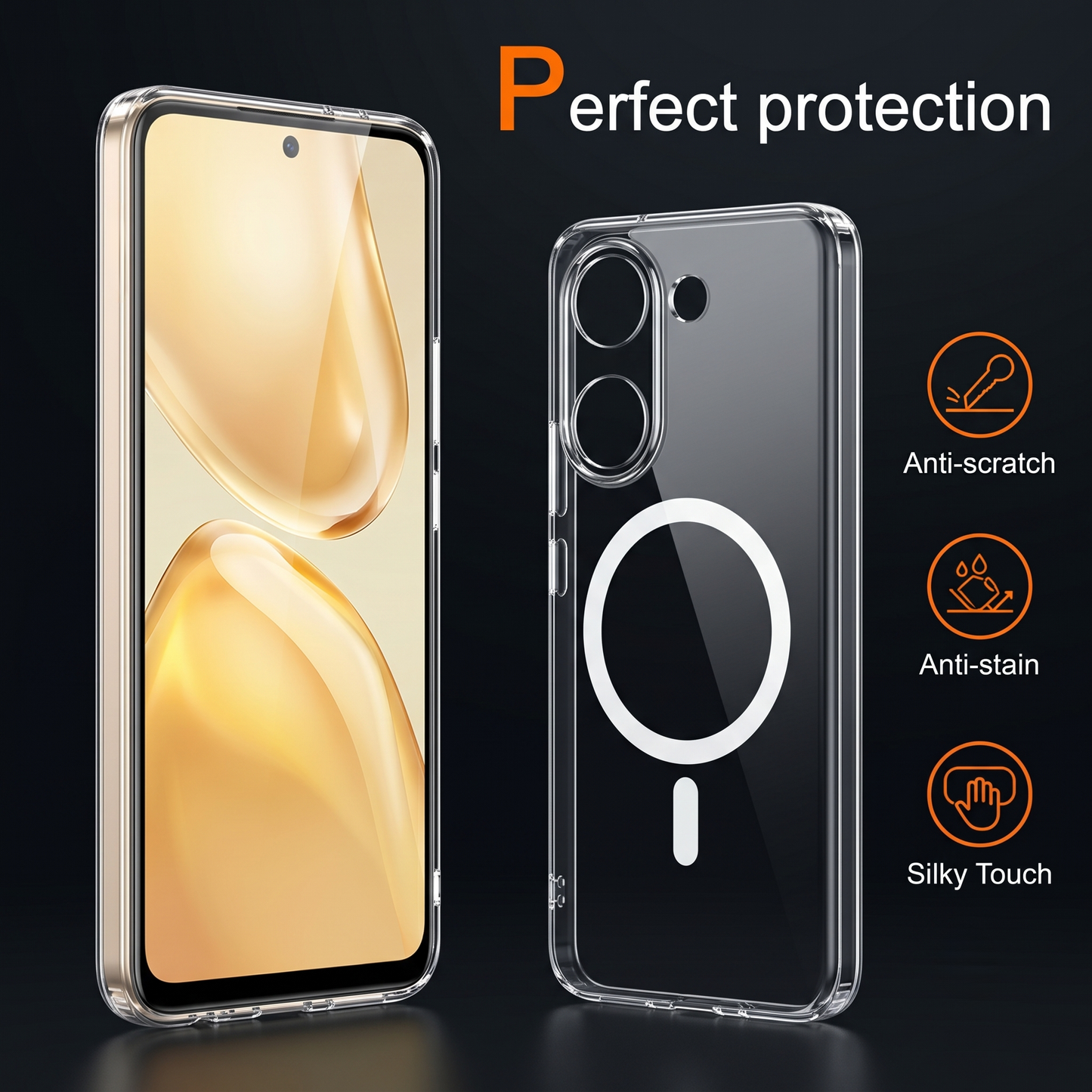 Vivo V60e 5G Clear Anti-Yellow MagSafe Protective Case
