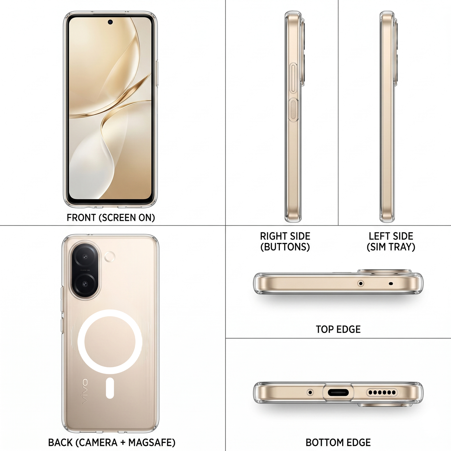 Vivo V60e 5G Clear Anti-Yellow MagSafe Protective Case