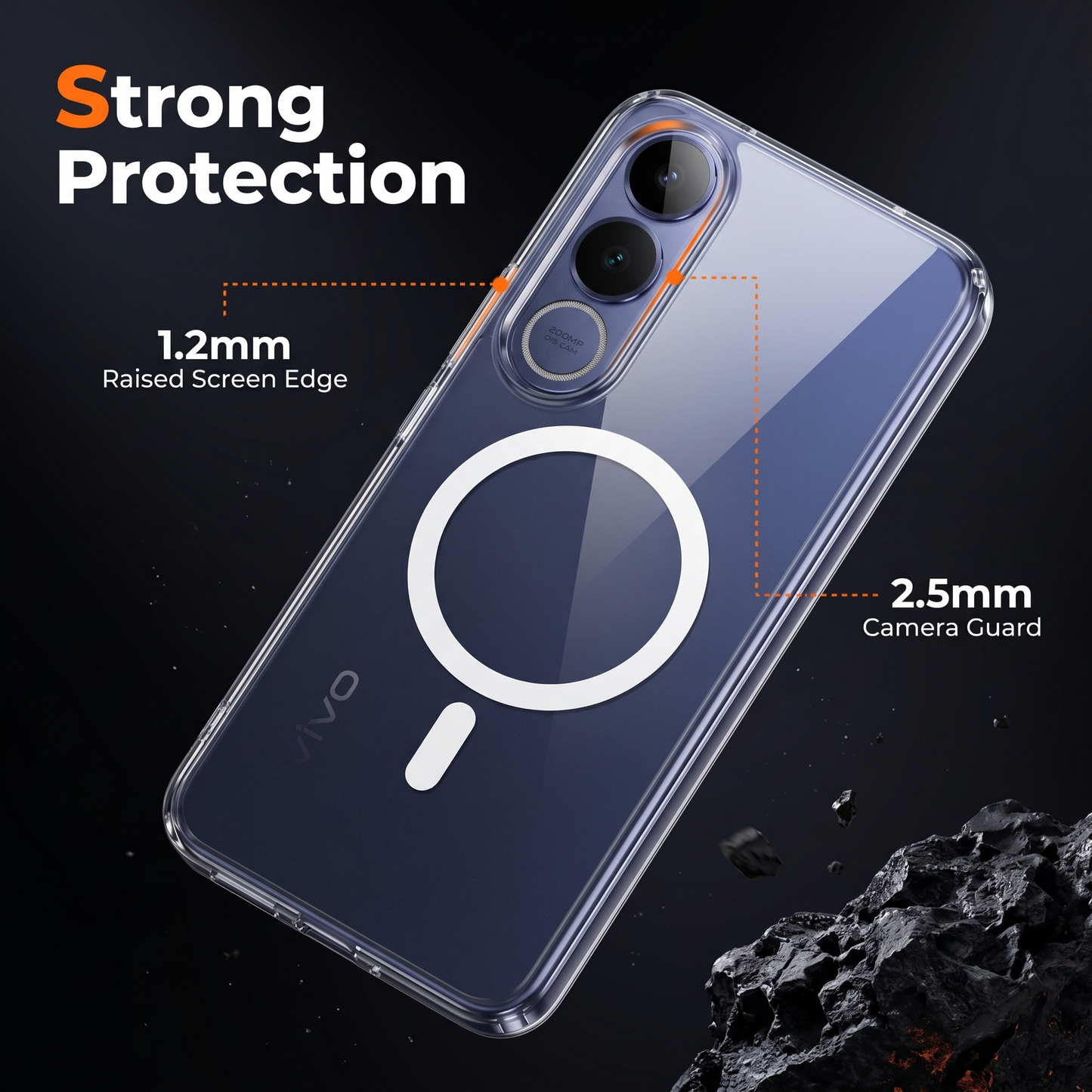 Vivo V70 FE 5G Clear Anti-Yellow MagSafe Protective Case