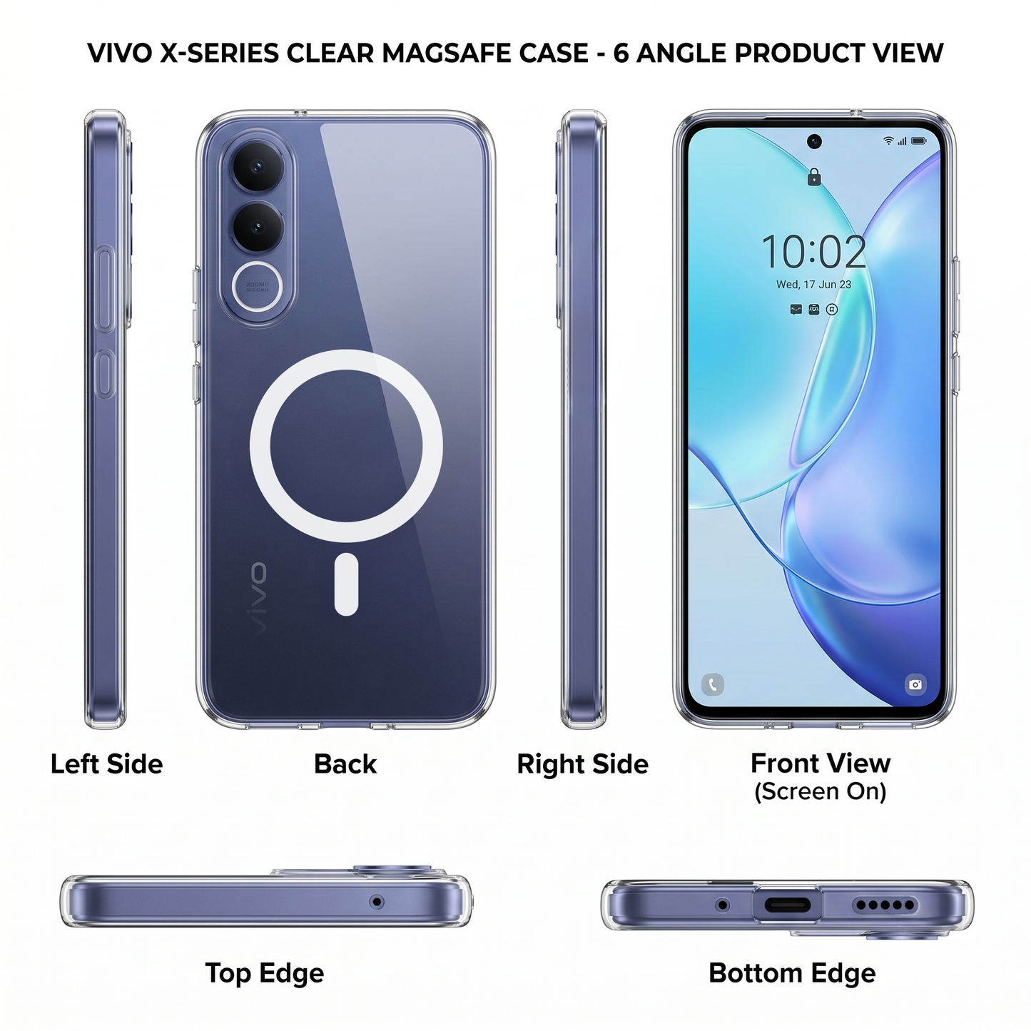 Vivo V70 FE 5G Clear Anti-Yellow MagSafe Protective Case