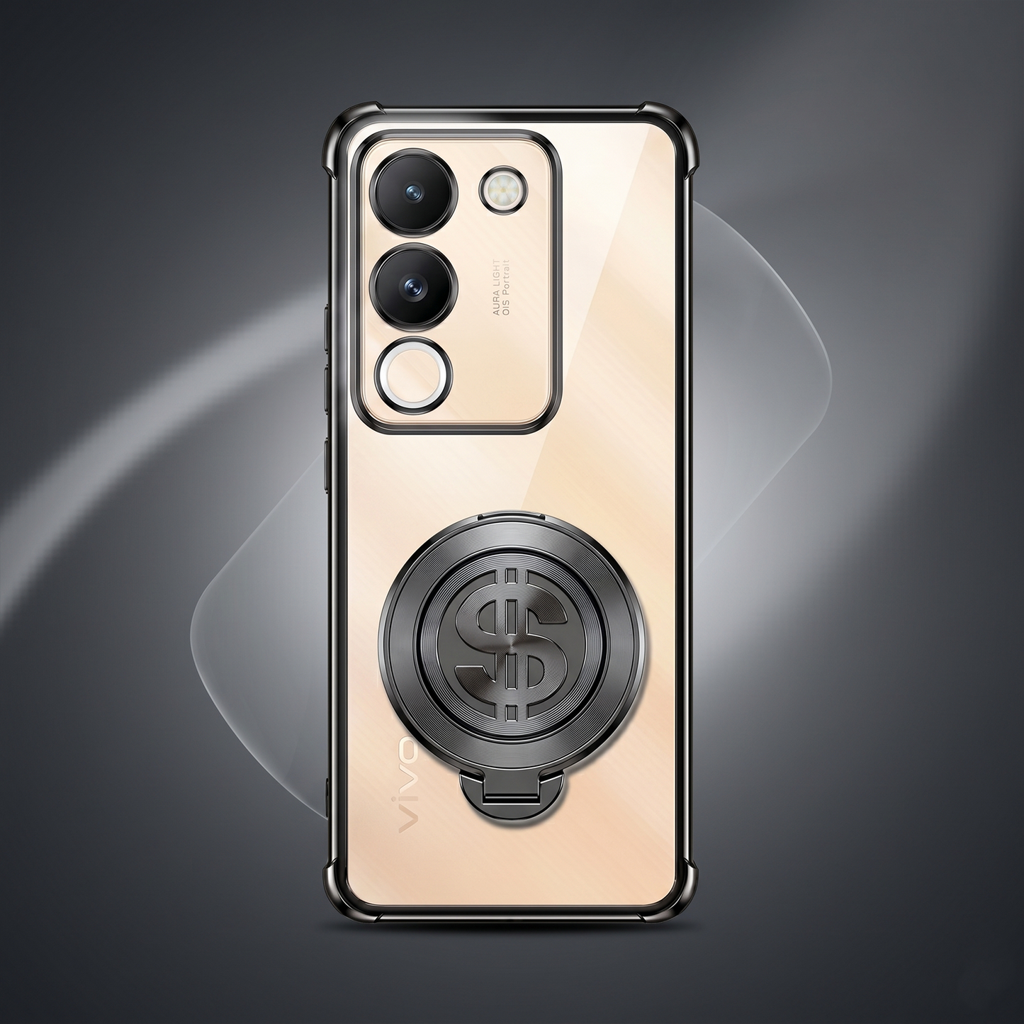 Vivo Y200 5G Four Corner Airbags 100% Original Astro Money Magnet Rotating Dollar Case