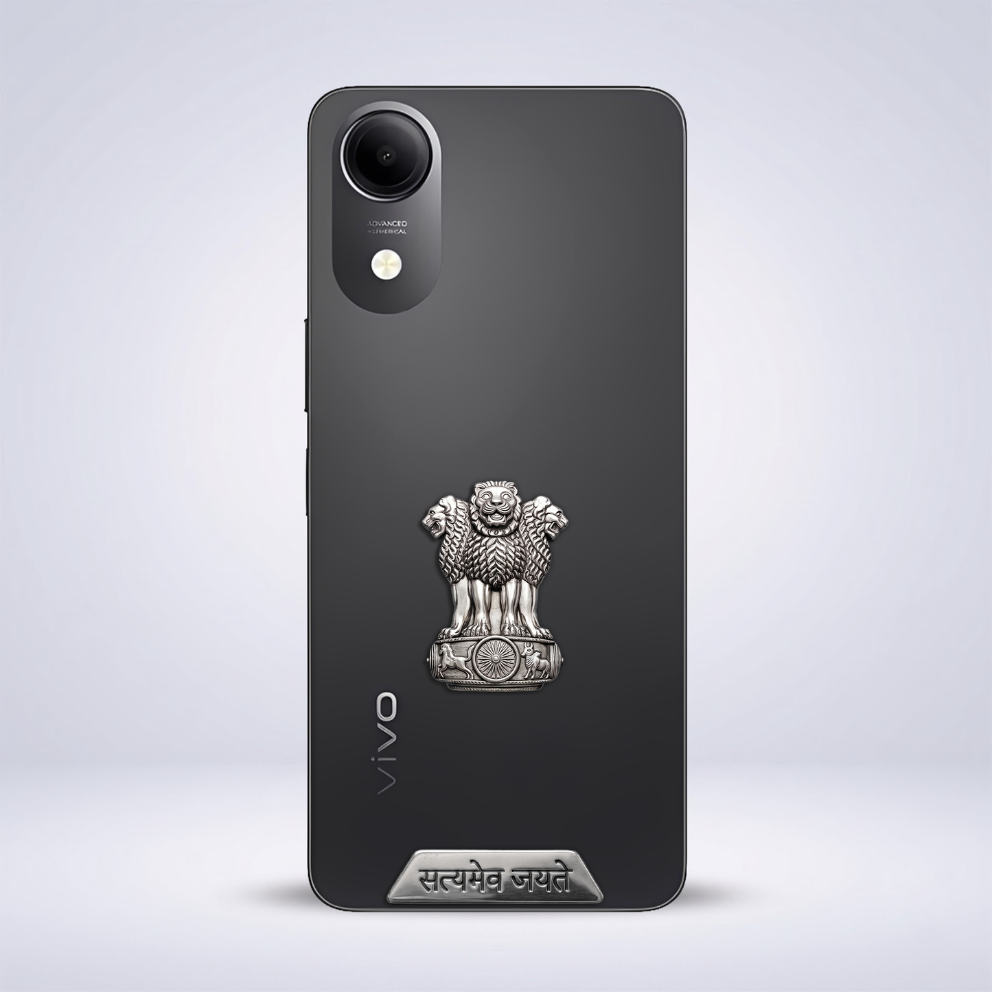 Vivo T5e 5G Compatible Satyamev Jayate 3D Metal Emblem Sticker