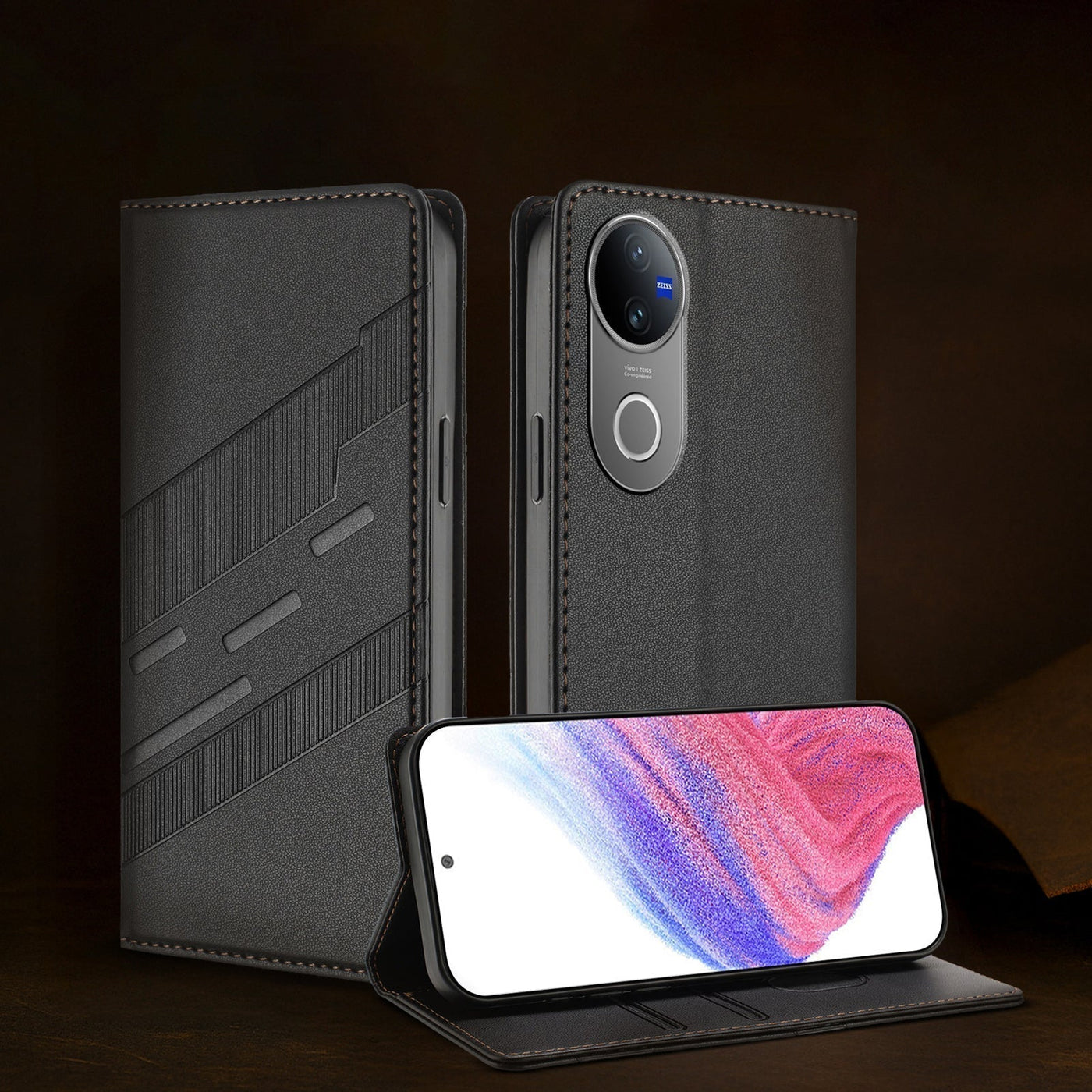 Vivo V50 5G Magnetic Embossed Multi-Functional Wallet Retro PU Leather Flip Case