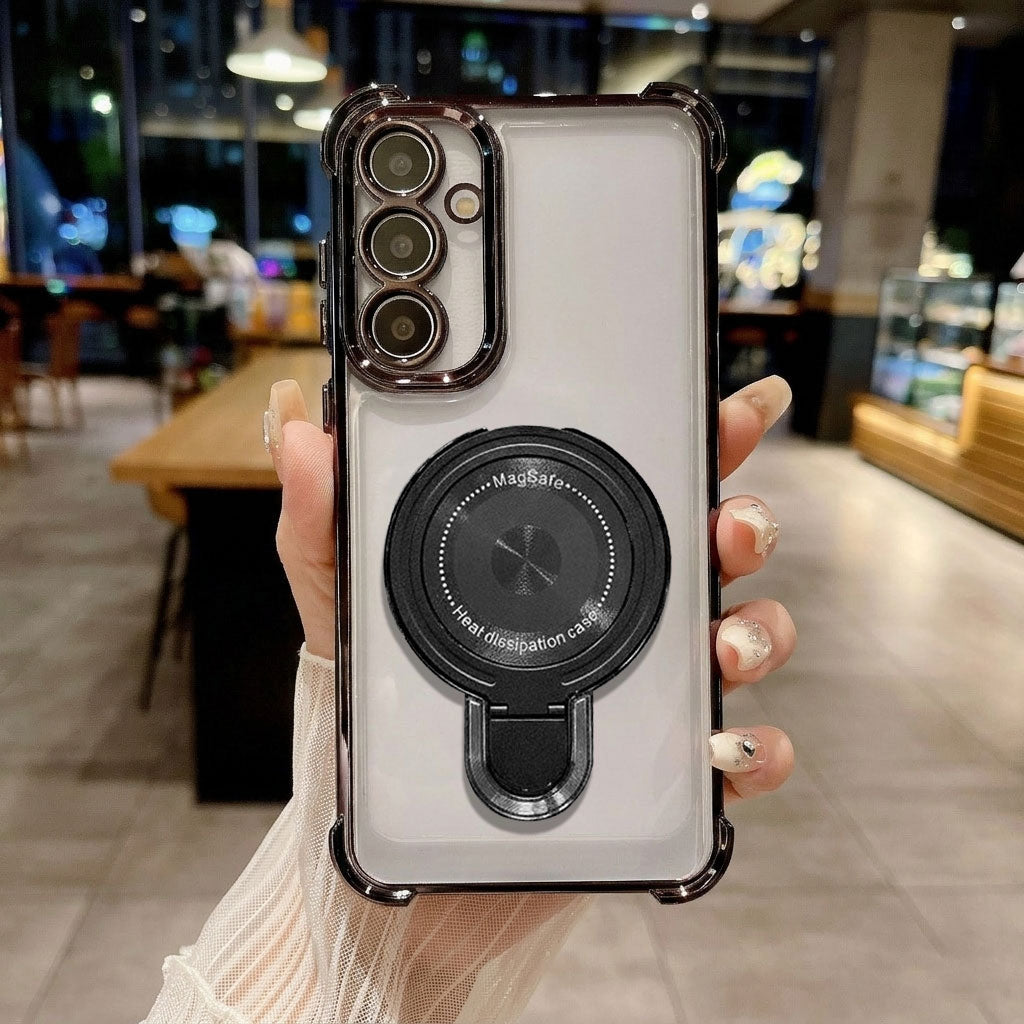 Samsung Galaxy A14 5G Luxury Four Corner Invincible Bracket Ring Stand Case