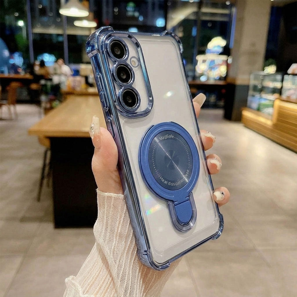 Samsung Galaxy A17 5G Luxury Four Corner Invincible Bracket Ring Stand Case