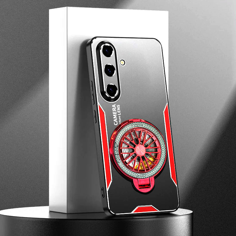 Samsung Galaxy A56 5G Stress Buster Wheel Aluminium  Metal Scratch Resistant Back Case