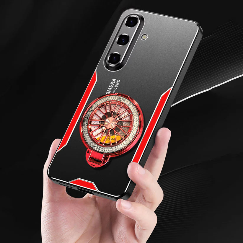 Samsung Galaxy A16 5G Stress Buster Wheel Aluminium Metal Scratch Resistant Back Case