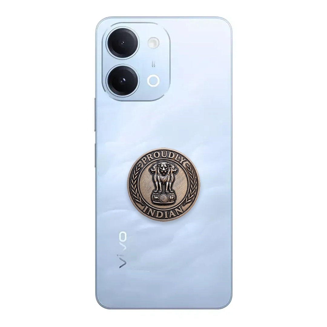 Vivo T5 Lite 5G Compatible Satyamev Jayate 3D Metal Emblem Sticker