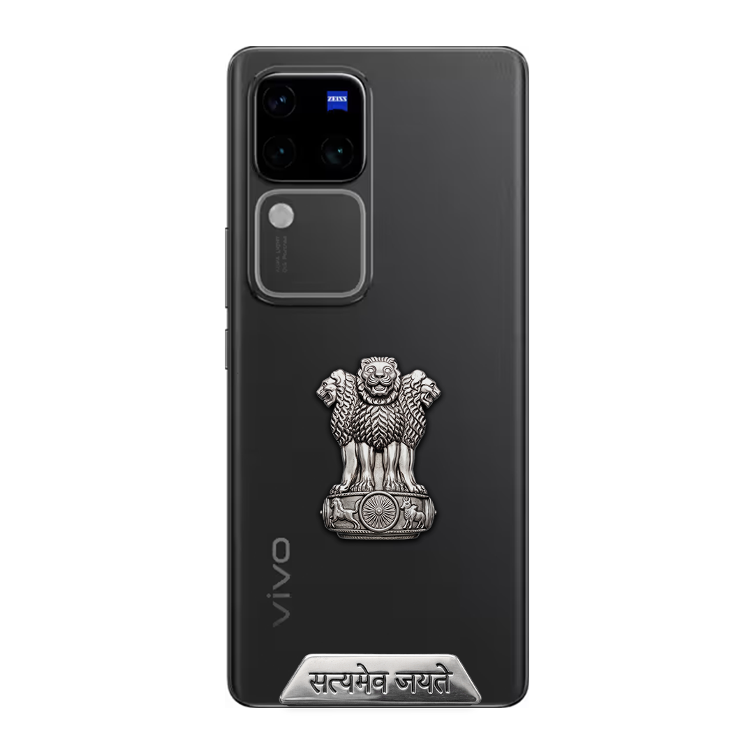 Vivo V30 Pro 5G Compatible Satyamev Jayate 3D Metal Emblem Sticker